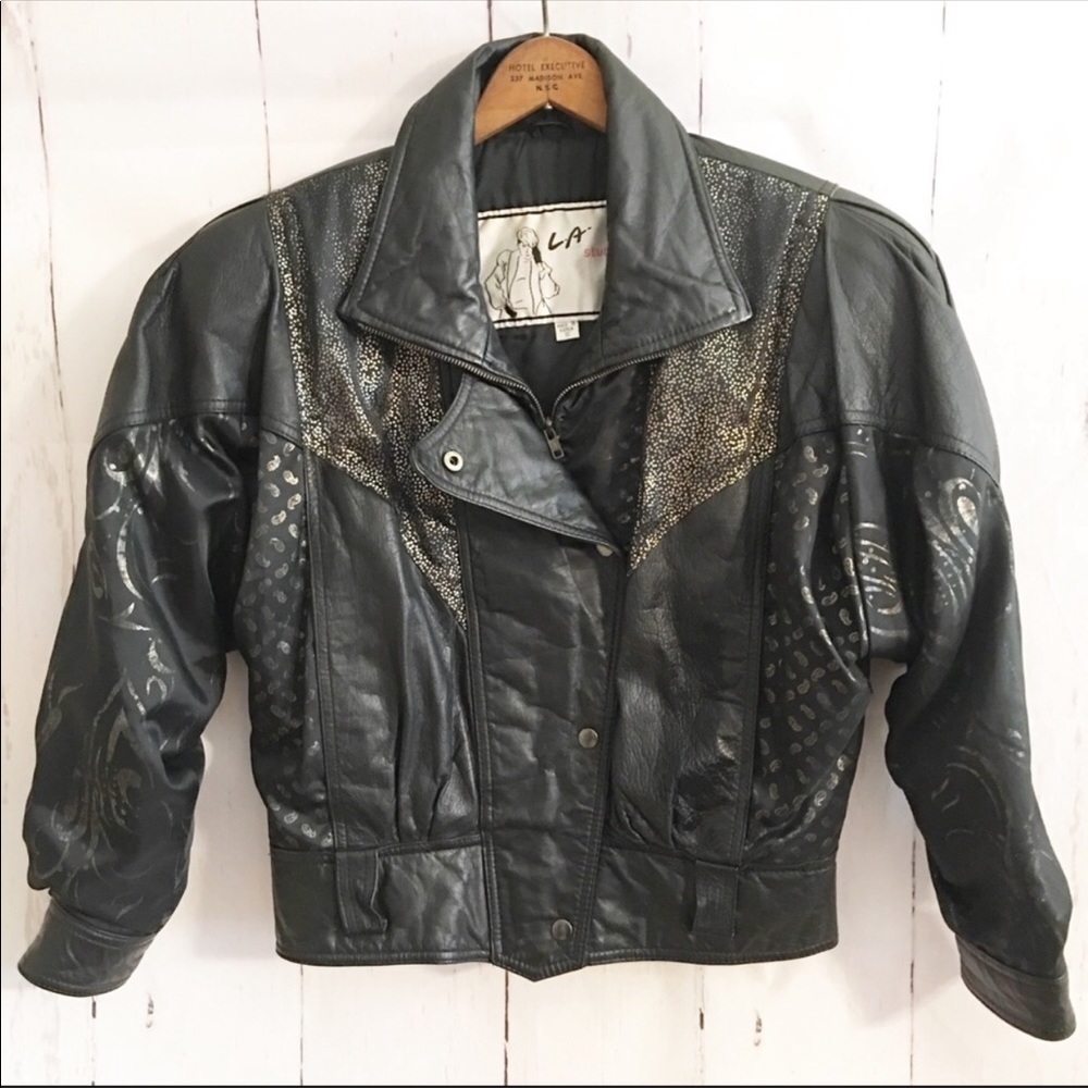 LA STUDIO LEATHER RETRO JACKET